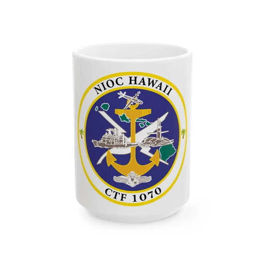 NIOC Hawaii CFT 1070 (U.S. Navy) White Coffee Mug 15oz - Go Mug Yourself