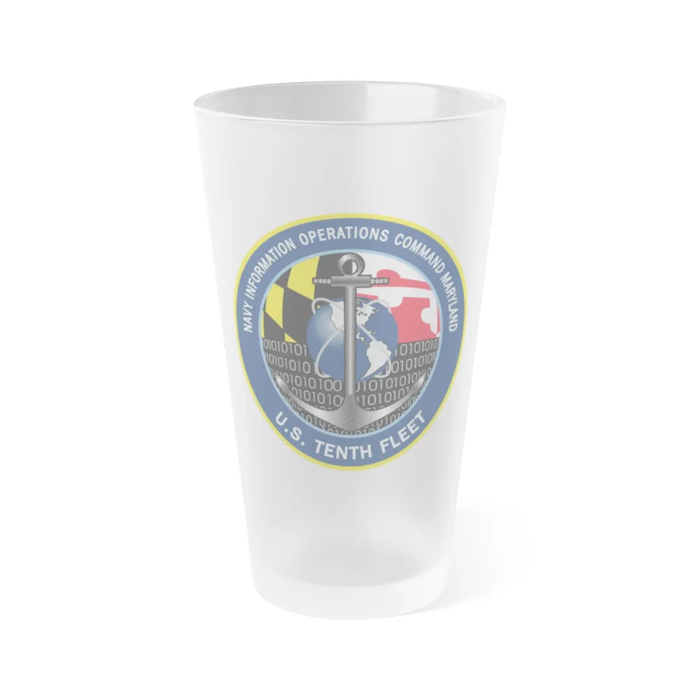 NIOC Maryland (U.S. Navy) Frosted Pint Glass 16oz-Go Mug Yourself