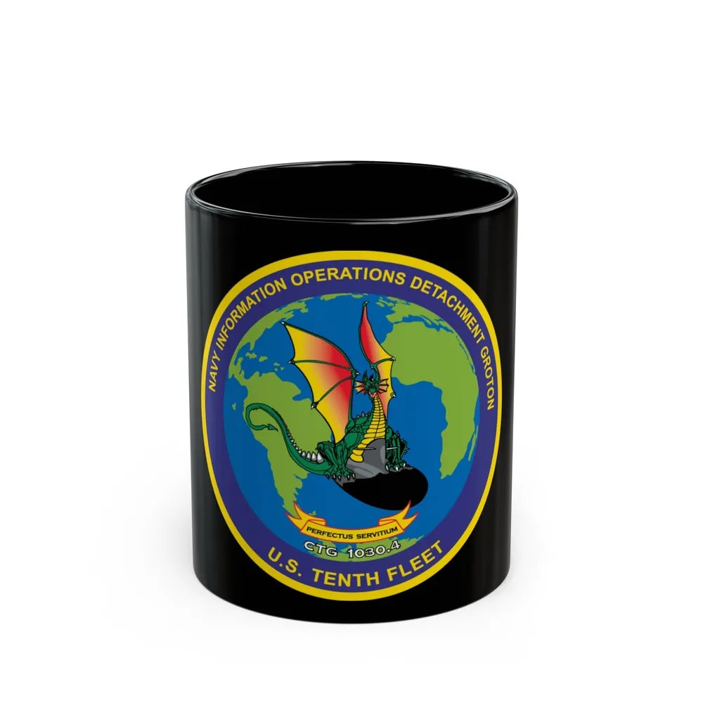 NIOD Navy Info Oper Detachment Groton 10th Fleet (U.S. Navy) Black Coffee Mug-11oz-Go Mug Yourself