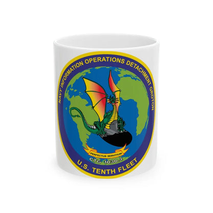 NIOD Navy Info Oper Detachment Groton 10th Fleet (U.S. Navy) White Coffee Mug-11oz-Go Mug Yourself