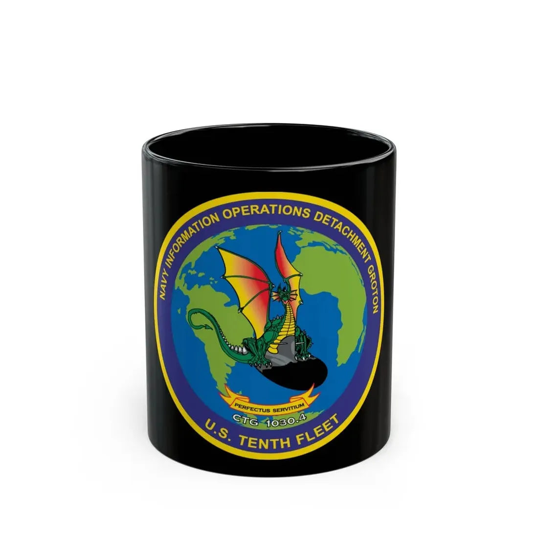NIOD Navy Info Oper Detachment Groton 10th Fleet (U.S. Navy) Black Coffee Mug 11oz - Go Mug Yourself