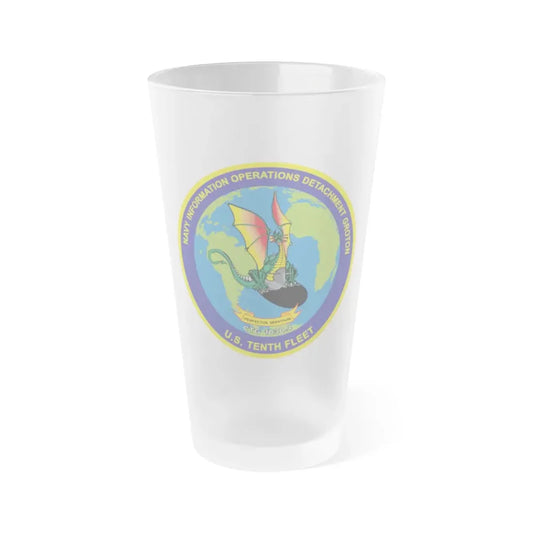 NIOD Navy Info Oper Detachment Groton 10th Fleet (U.S. Navy) Frosted Pint Glass 16oz Default Title - Go Mug Yourself