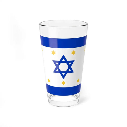 Nissim Sabahs Israel Flag Proposal 1949 (Israel) Pint Glass 16oz 16oz - Go Mug Yourself