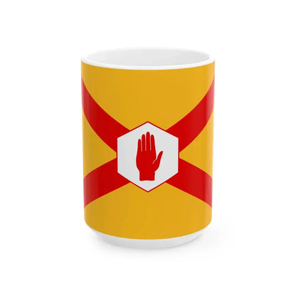 Niulsterpaddyscrosshexagon (Ireland) White Coffee Mug 15oz - Go Mug Yourself