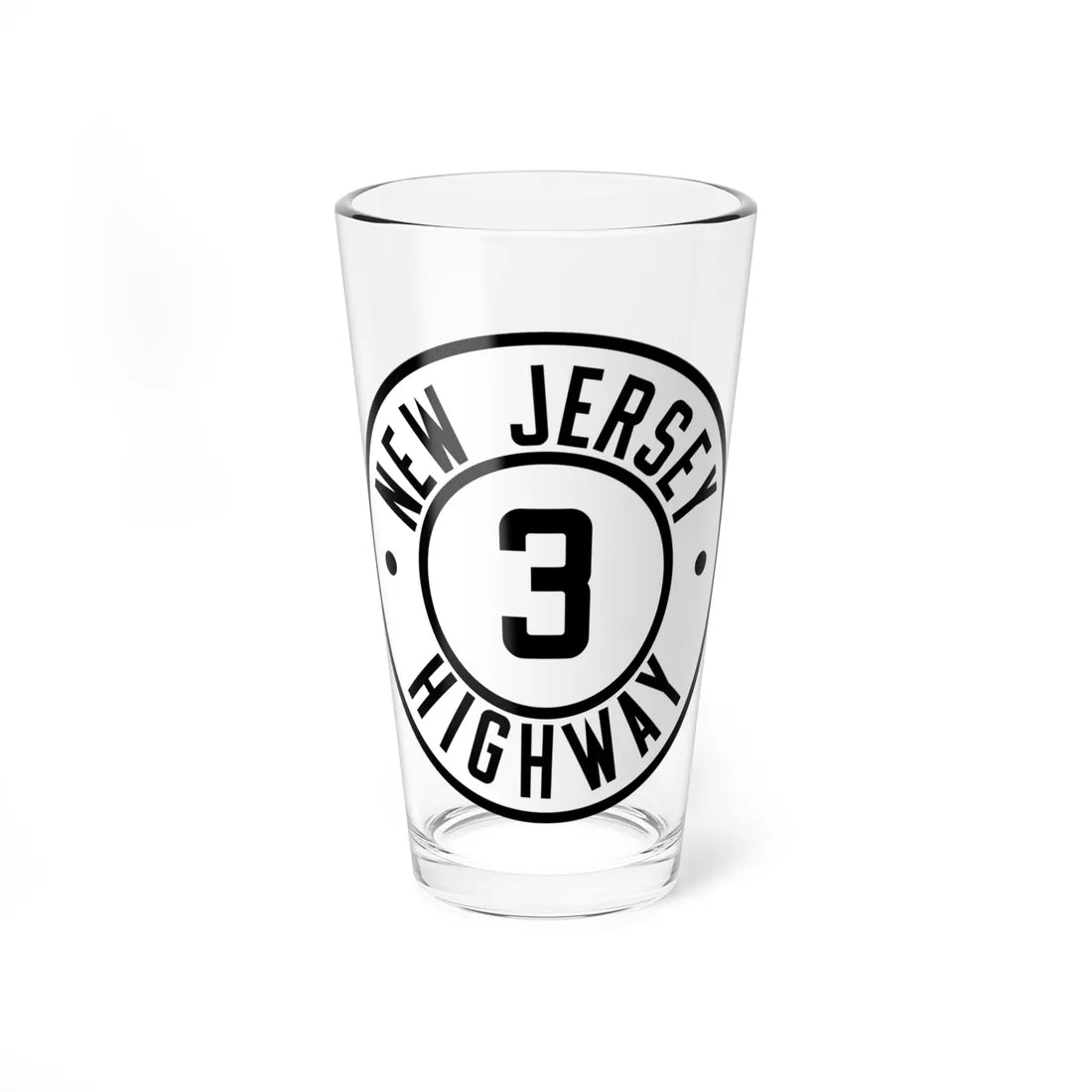 NJ 3 1927 (New Jersey) (Road Sign) Pint Glass 16oz 16oz - Go Mug Yourself