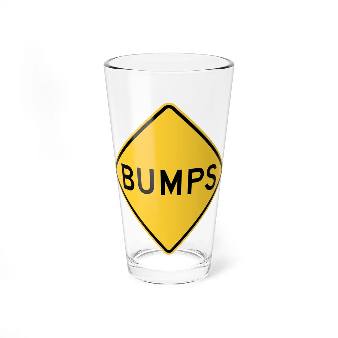 NJDOT Bumps Sign (New Jersey) (Road Sign) Pint Glass 16oz 16oz - Go Mug Yourself