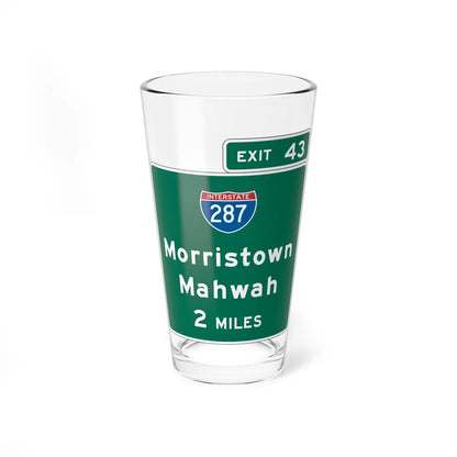 NJDOT MUTCD Interchange Advance Guide Signs (New Jersey) (Road Sign) Pint Glass 16oz 16oz - Go Mug Yourself
