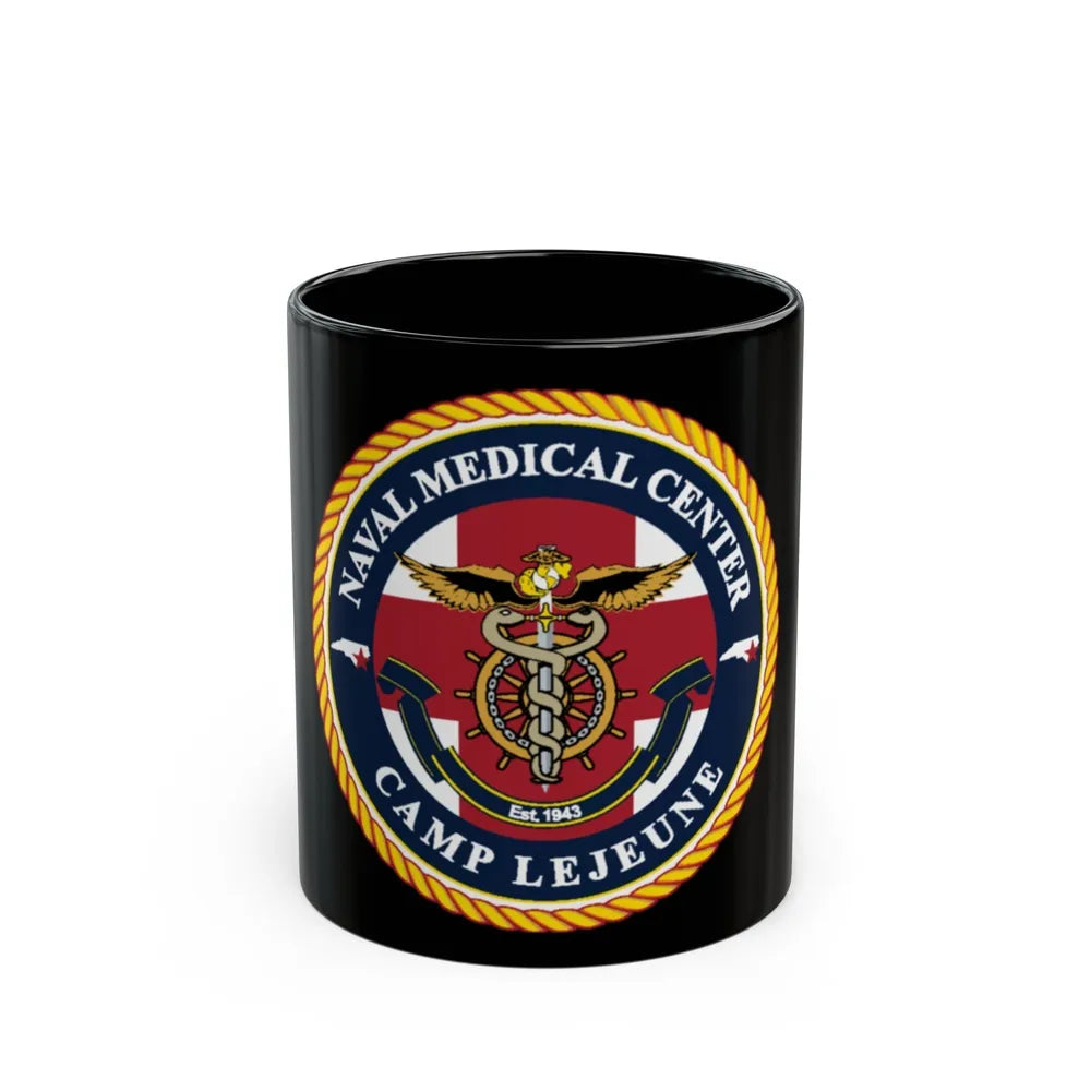 NMC CAMP LEJEUNE (U.S. Navy) Black Coffee Mug-11oz-Go Mug Yourself