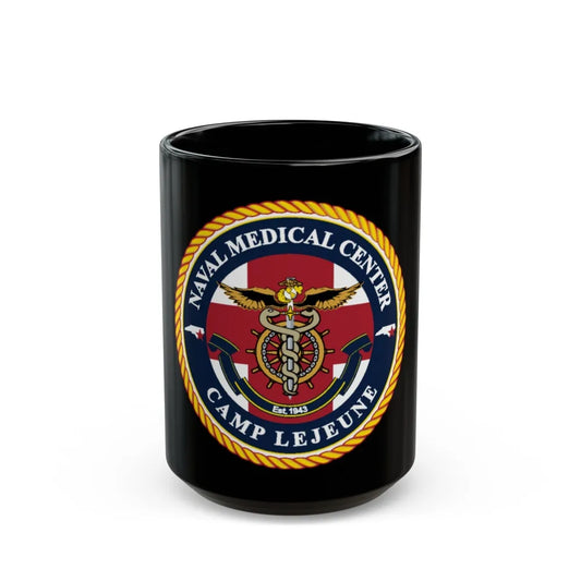 NMC CAMP LEJEUNE (U.S. Navy) Black Coffee Mug-15oz-Go Mug Yourself