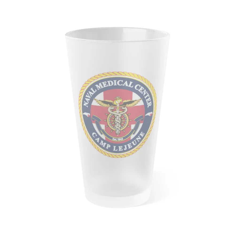 NMC CAMP LEJEUNE (U.S. Navy) Frosted Pint Glass 16oz-Go Mug Yourself