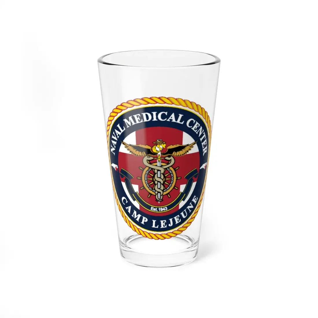 NMC CAMP LEJEUNE (U.S. Navy) Pint Glass 16oz 16oz - Go Mug Yourself