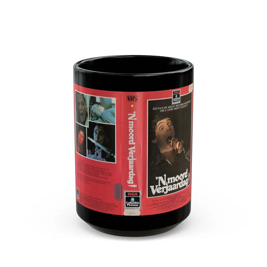 NMOORD VERJAARDAG (VHS COVER) - Black Coffee Mug-15oz-Go Mug Yourself