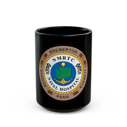 NMRTC Naval Hospital Bremerton (U.S. Navy) Black Coffee Mug-15oz-Go Mug Yourself