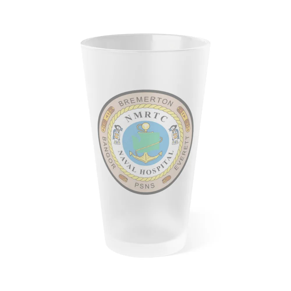 NMRTC Naval Hospital Bremerton (U.S. Navy) Frosted Pint Glass 16oz-Go Mug Yourself