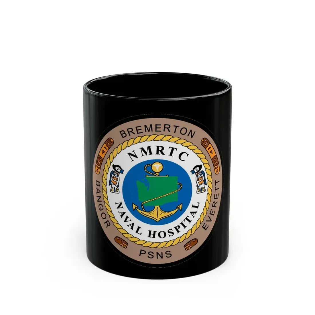NMRTC Naval Hospital Bremerton (U.S. Navy) Black Coffee Mug 11oz - Go Mug Yourself