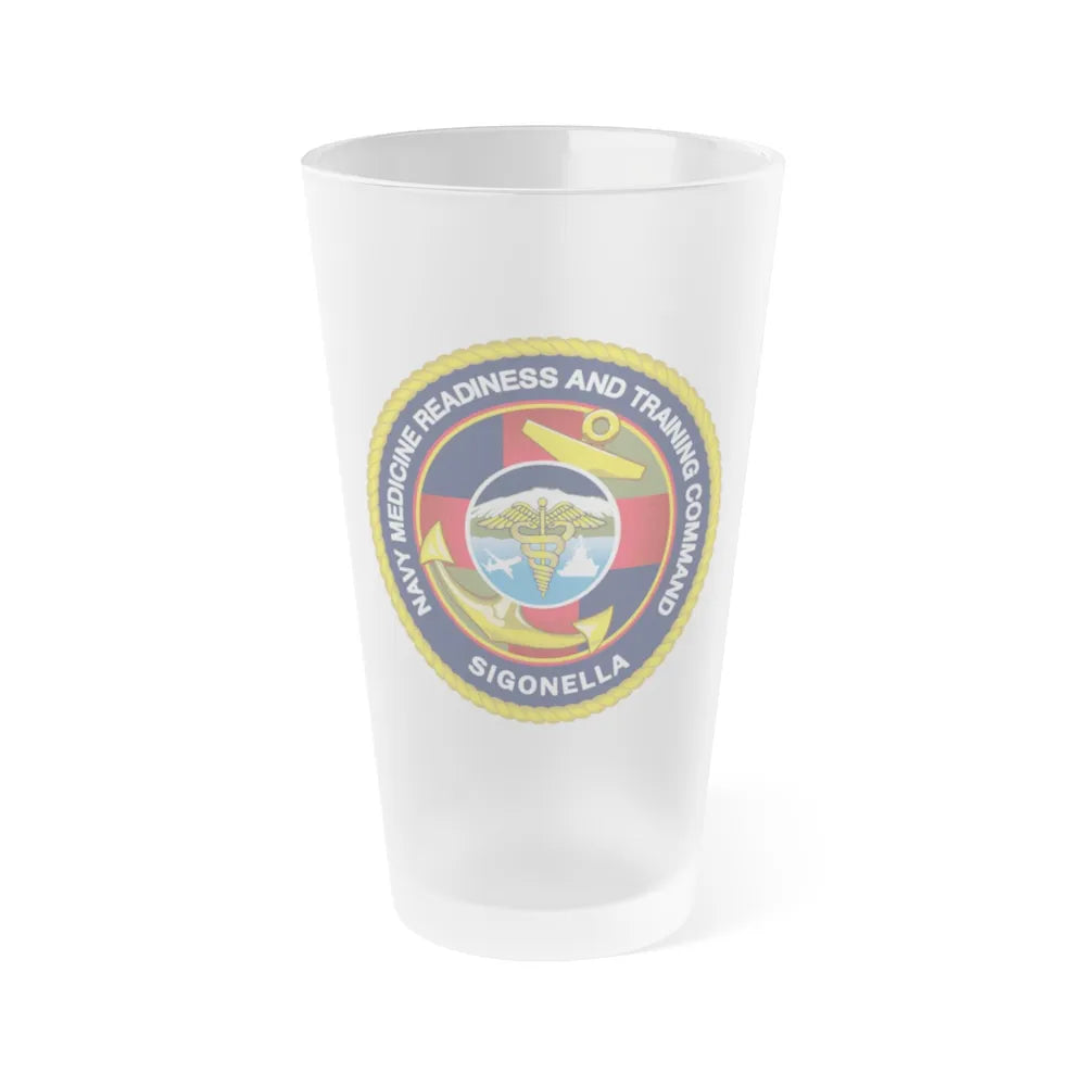 NMRTC Sigonella (U.S. Navy) Frosted Pint Glass 16oz-Go Mug Yourself