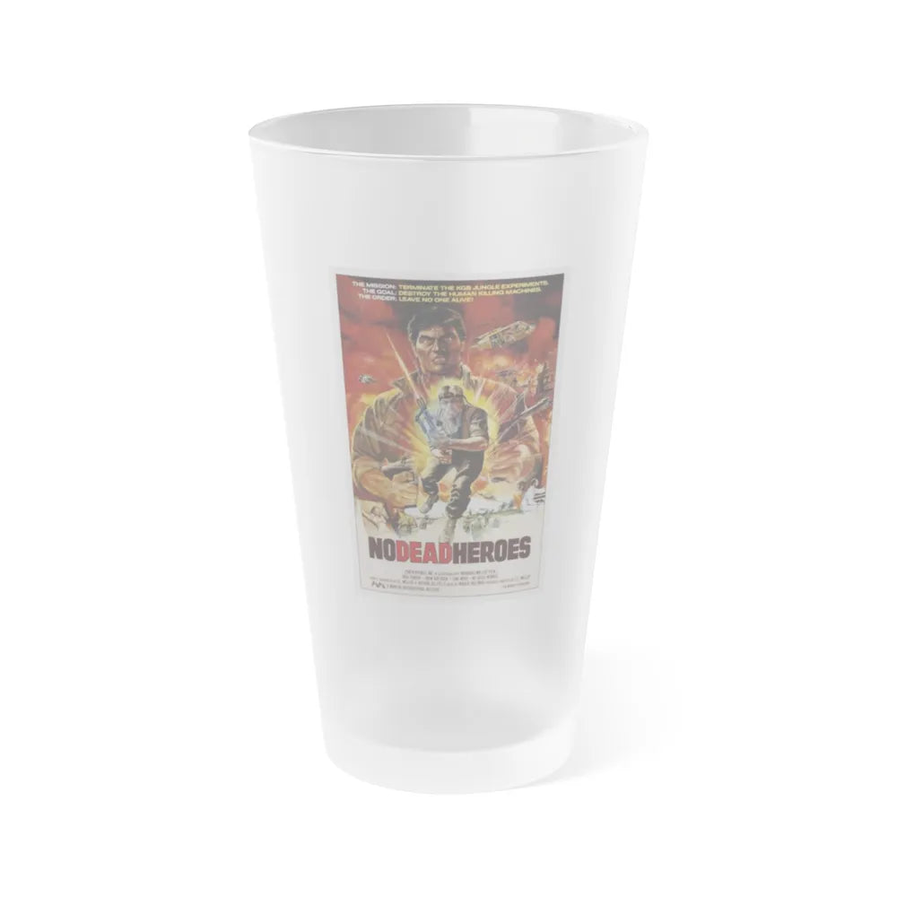 NO DEAD HEROES 1986 Movie Poster - Frosted Pint Glass 16oz-16oz-Frosted-Go Mug Yourself