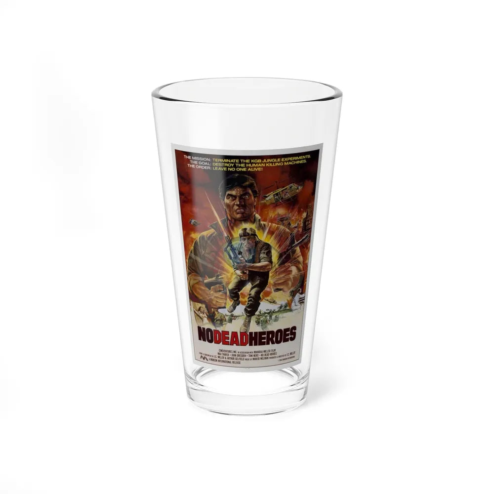 NO DEAD HEROES 1986 Movie Poster - Pint Glass 16oz-16oz-Go Mug Yourself