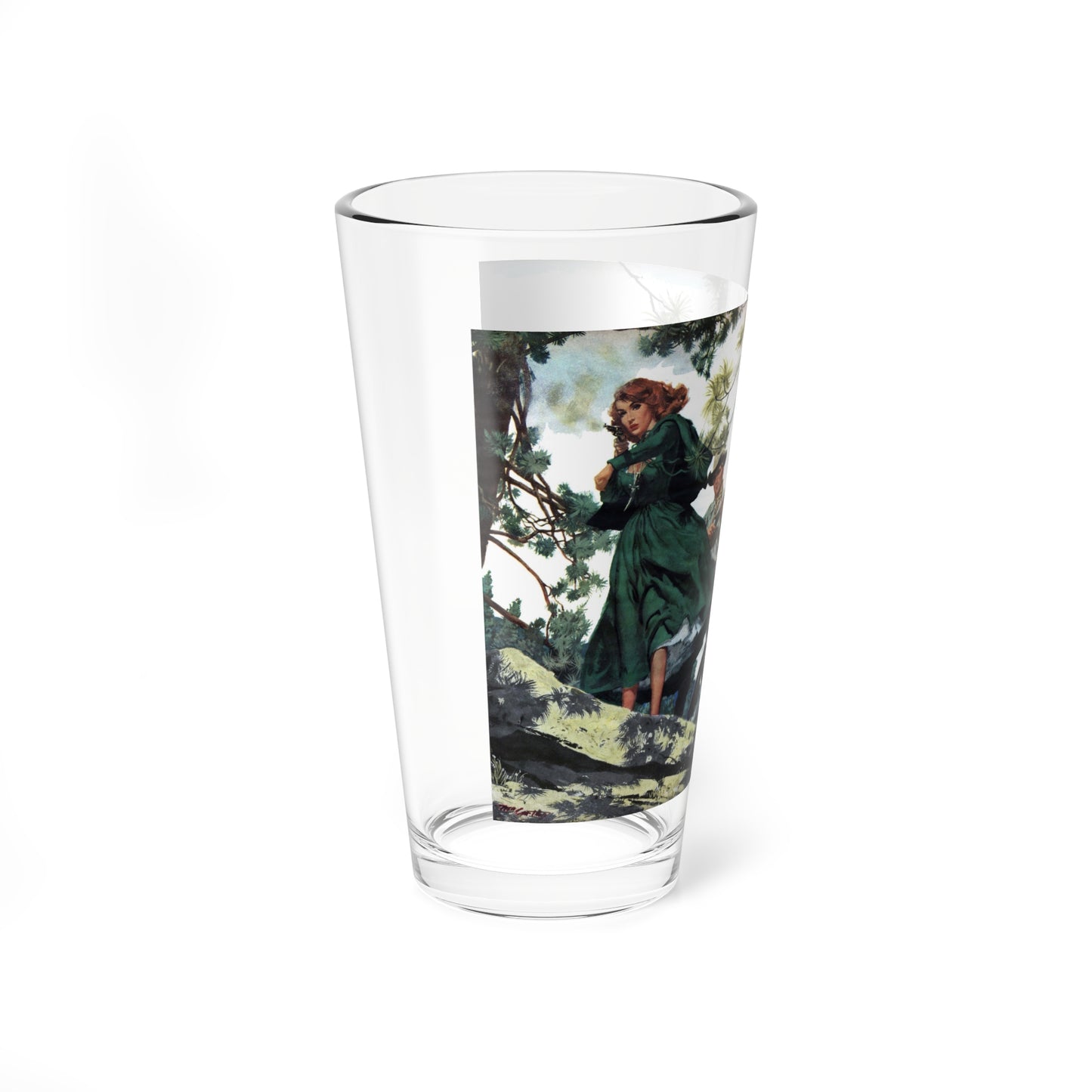 No Man's Gun, Argosy, January 1956 (Magazine Illustration) Pint Glass 16oz-Go Mug Yourself