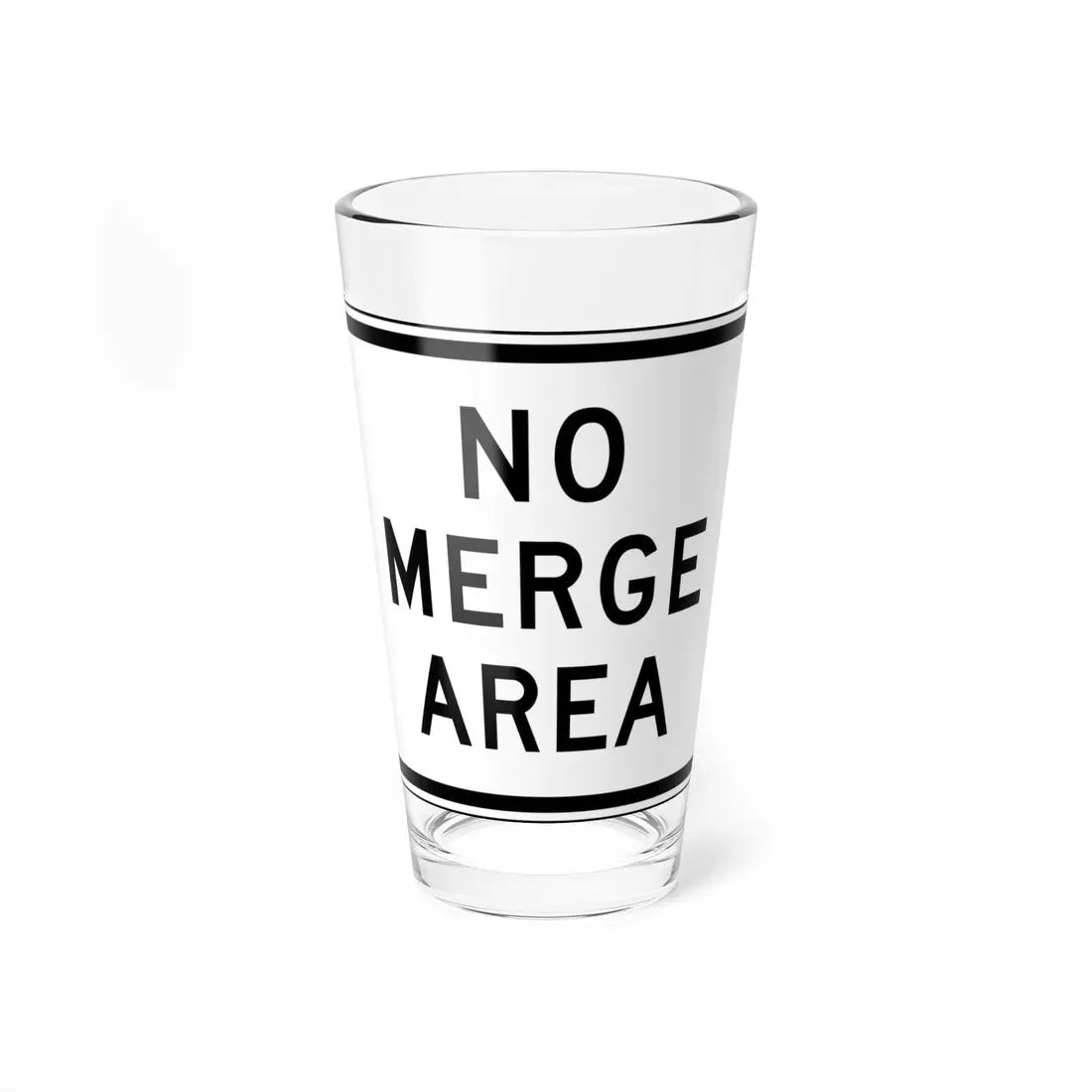 NO MERGE AREA Delaware R1-2a-DE2 (Delaware) (Road Sign) Pint Glass 16oz 16oz - Go Mug Yourself