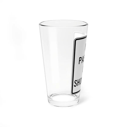 NO PASSING ON SHOULDER Delaware R4-1-DE (Delaware) (Road Sign) Pint Glss 16oz - Go Mug Yourself
