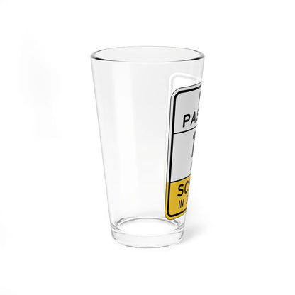NO PASSING SCHOOL IN SESSION Arizona S4-15 (Arizona) (Road Sign) Pint Glass 16oz - Go Mug Yourself