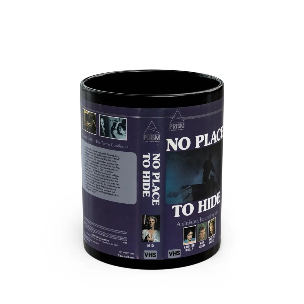 NO PLACE TO HIDE (VHS COVER) - Black Coffee Mug-11oz-Go Mug Yourself