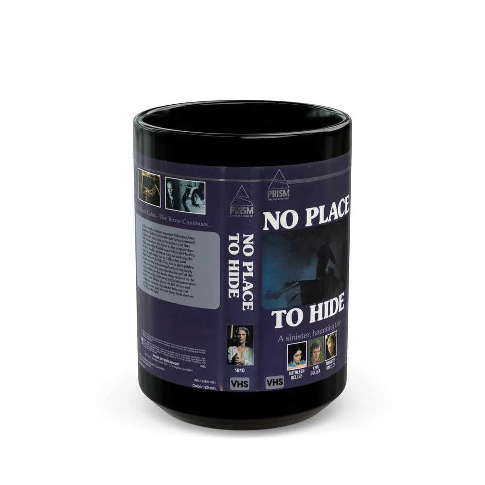 NO PLACE TO HIDE (VHS COVER) - Black Coffee Mug-15oz-Go Mug Yourself