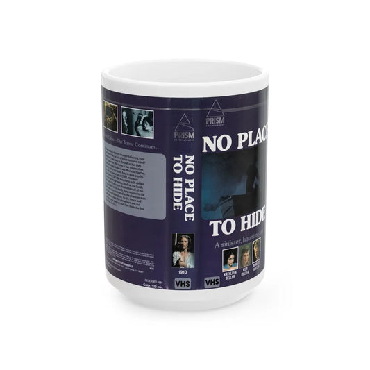 NO PLACE TO HIDE (VHS COVER) - White Coffee Mug-15oz-Go Mug Yourself