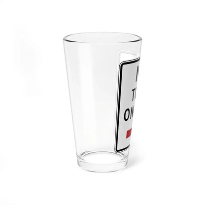 NO TURN ON RED Delaware R10-11-DE (Delaware) (Road Sign) Pint Glass 16oz - Go Mug Yourself