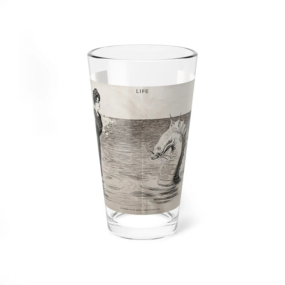 No Wonder the Sea Serpent Frequents Our Coast, Life magazine, July 5, 1900 (Magazine Illustration) Pint Glass 16oz-16oz-Go Mug Yourself