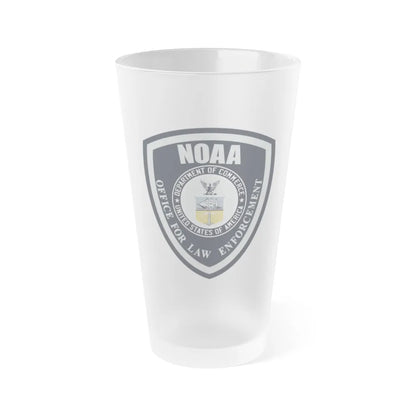 NOAA Marine Law Enforcement - Frosted Pint Glass 16oz-16oz-Frosted-Go Mug Yourself