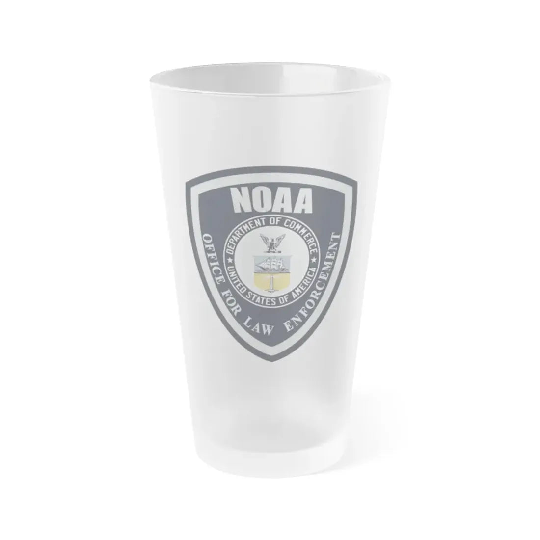 NOAA Marine Law Enforcement - Frosted Pint Glass 16oz 16oz Frosted - Go Mug Yourself
