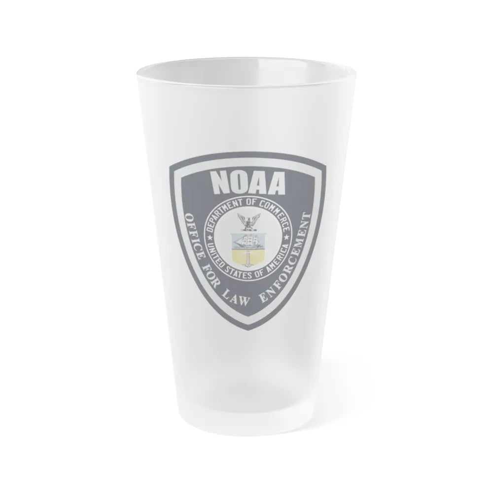 NOAA Office for Law Enforcement US Dept of Commerce - Frosted Pint Glass 16oz-16oz-Frosted-Go Mug Yourself