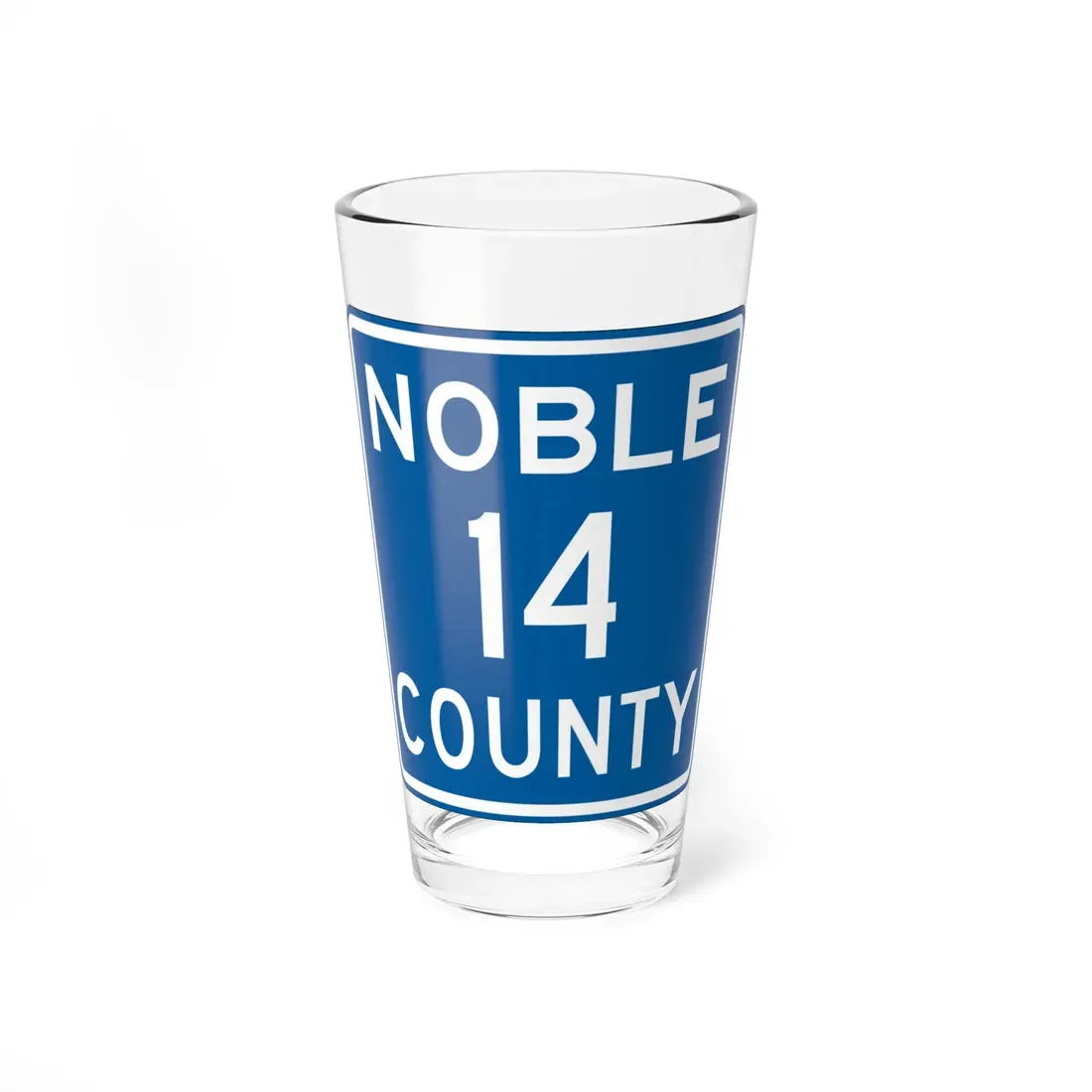 Noble County Route 14 OH (Ohio) (Road Sign) Pint Glass 16oz 16oz - Go Mug Yourself