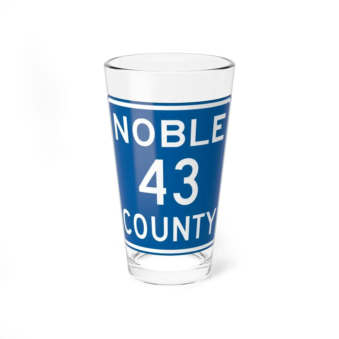 Noble County Route 43 OH (Ohio) (Road Sign) Pint Glass 16oz 16oz - Go Mug Yourself
