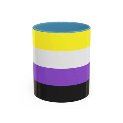 Nonbinary Pride Flag - Accent Coffee Mug 11oz Light Blue - Go Mug Yourself
