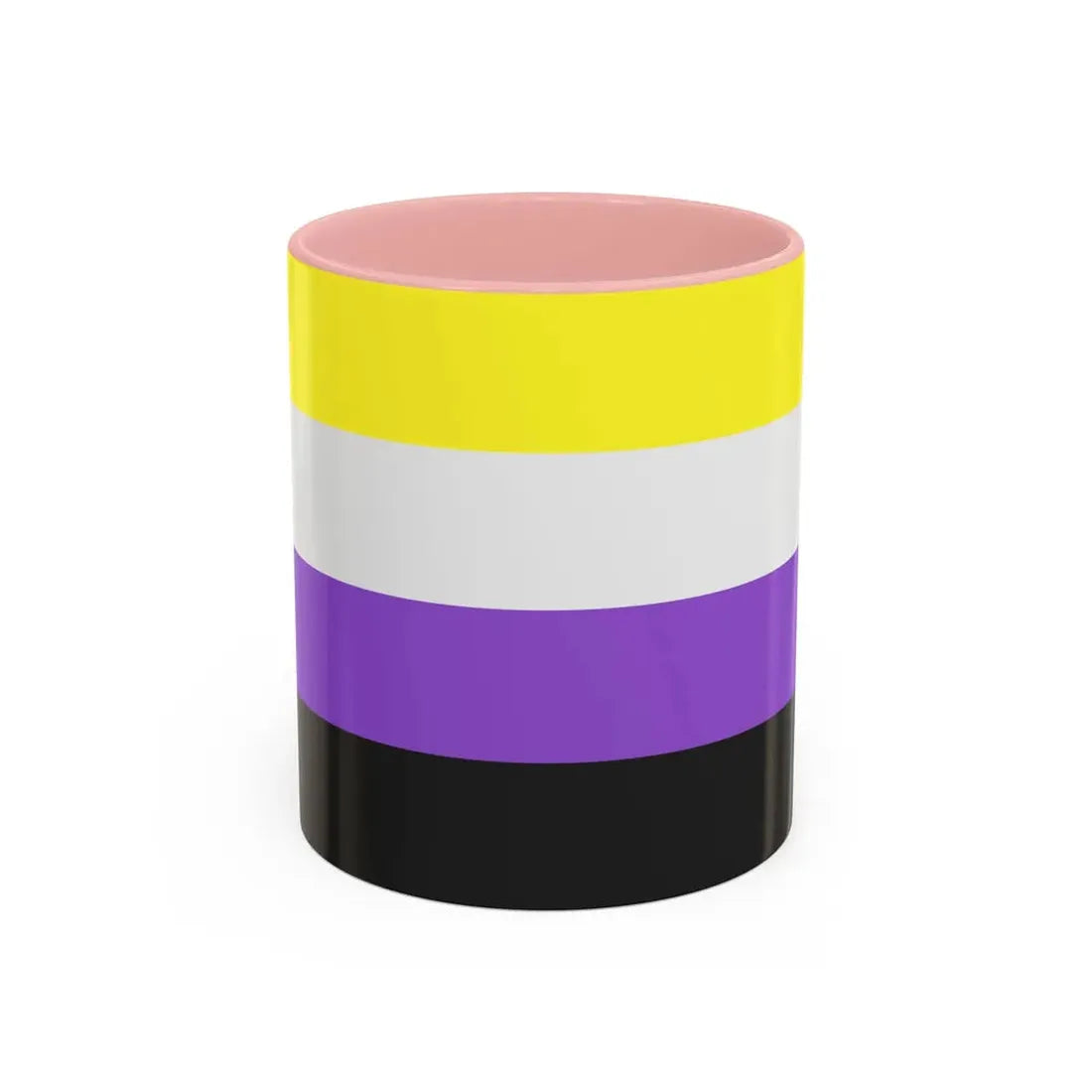 Nonbinary Pride Flag - Accent Coffee Mug 11oz Pink - Go Mug Yourself