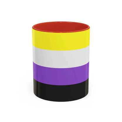Nonbinary Pride Flag - Accent Coffee Mug 11oz Red - Go Mug Yourself