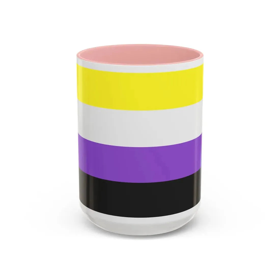 Nonbinary Pride Flag - Accent Coffee Mug 15oz Pink - Go Mug Yourself