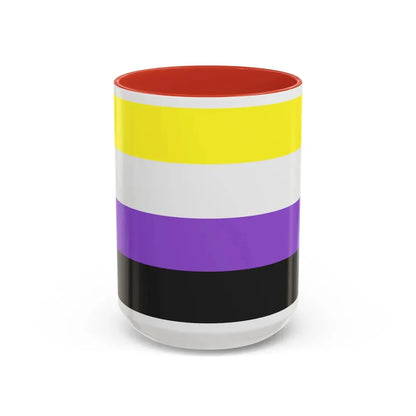 Nonbinary Pride Flag - Accent Coffee Mug 15oz Red - Go Mug Yourself