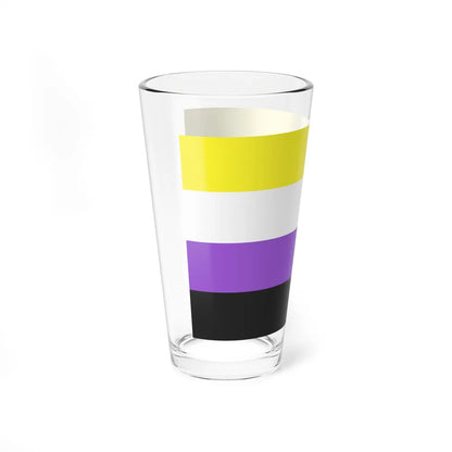 Nonbinary Pride Flag - Pint Glass 16oz-Go Mug Yourself