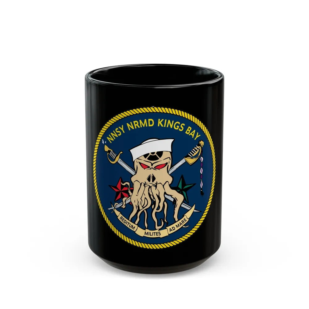 Norfolk Naval Shipyard Kings Bay Georgia Squids (U.S. Navy) Black Coffee Mug-15oz-Go Mug Yourself