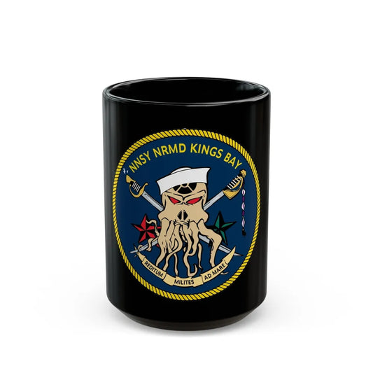 Norfolk Naval Shipyard Kings Bay Georgia Squids (U.S. Navy) Black Coffee Mug-15oz-Go Mug Yourself