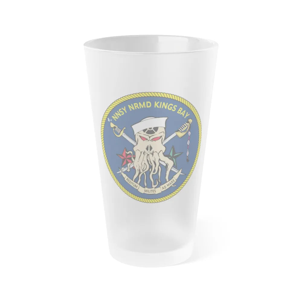 Norfolk Naval Shipyard Kings Bay Georgia Squids (U.S. Navy) Frosted Pint Glass 16oz-Go Mug Yourself