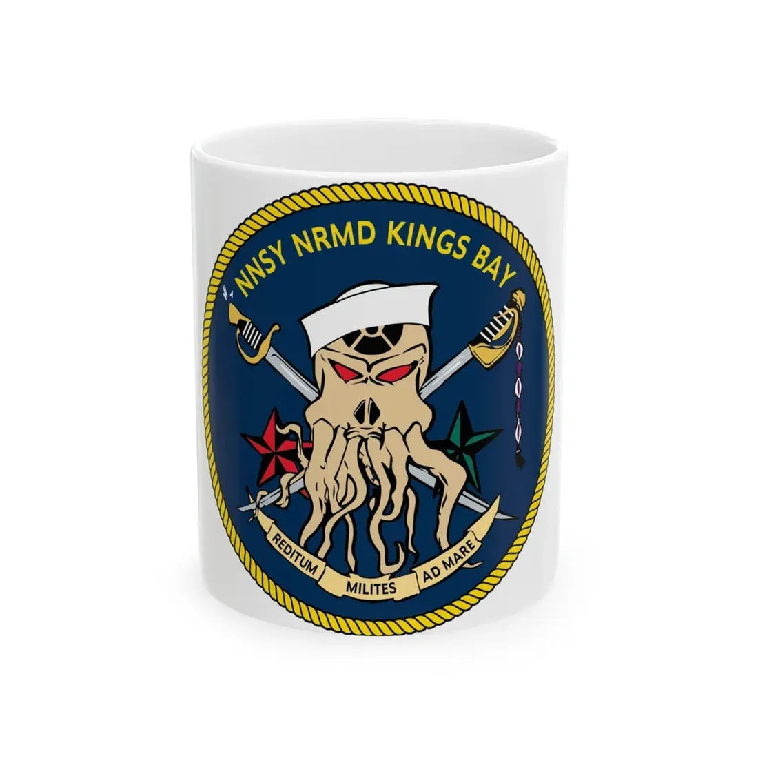 Norfolk Naval Shipyard Kings Bay Georgia Squids (U.S. Navy) White Coffee Mug 11oz - Go Mug Yourself