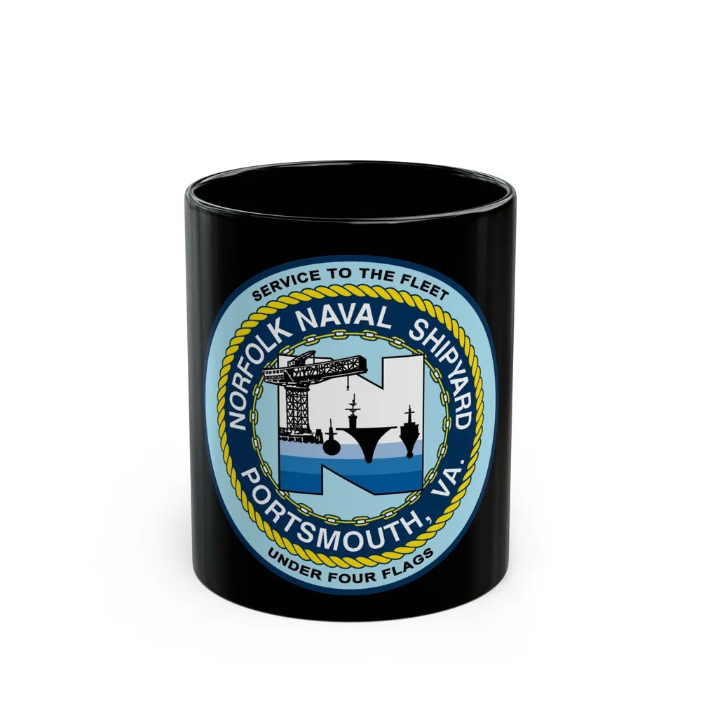 Norfolk Naval Shipyard Portsmouth VA (U.S. Navy) Black Coffee Mug-11oz-Go Mug Yourself