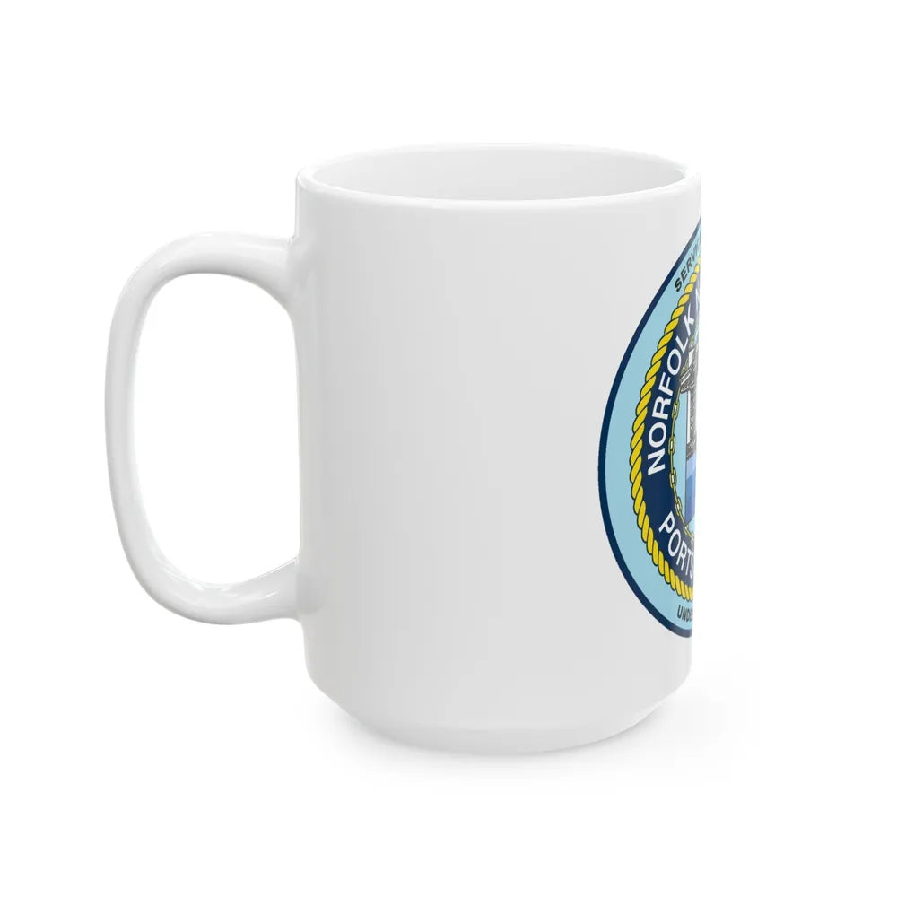 Norfolk Naval Shipyard Portsmouth VA (U.S. Navy) White Coffee Mug-Go Mug Yourself