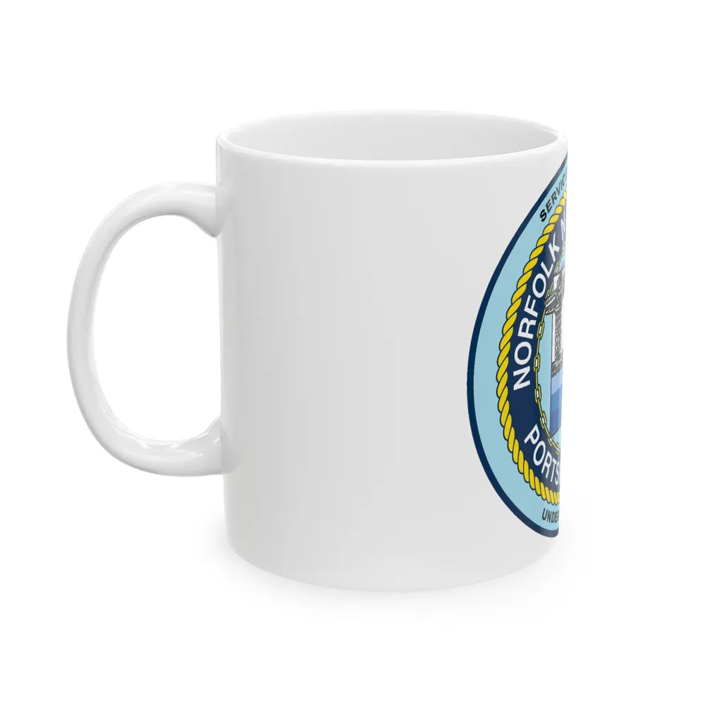 Norfolk Naval Shipyard Portsmouth VA (U.S. Navy) White Coffee Mug-Go Mug Yourself