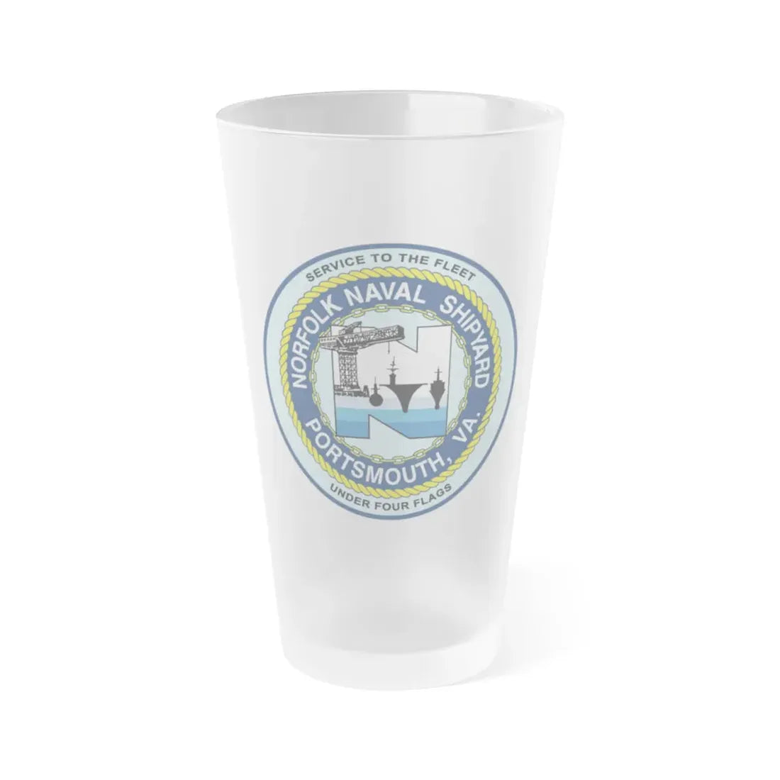 Norfolk Naval Shipyard Portsmouth VA (U.S. Navy) Frosted Pint Glass 16oz Default Title - Go Mug Yourself